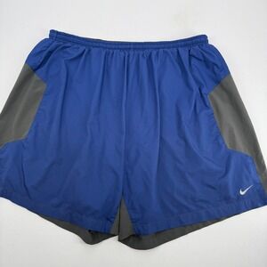 Nike Running Dri-FIT Shorts Mens XXL Blue Gray 2-in-1 Lined 404646-433